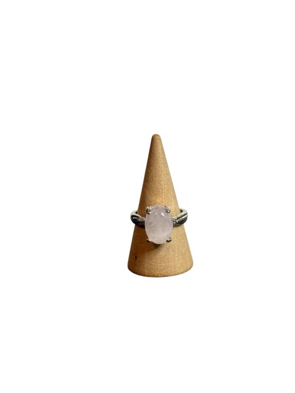 Rose Quartz Crystal Ring | Size 7